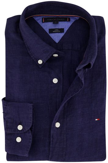 Tommy Hilfiger casual overhemd normale fit donkerblauw