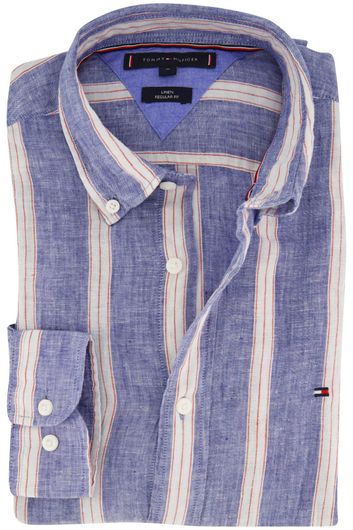 Tommy Hilfiger casual overhemd normale fit blauw gestreept