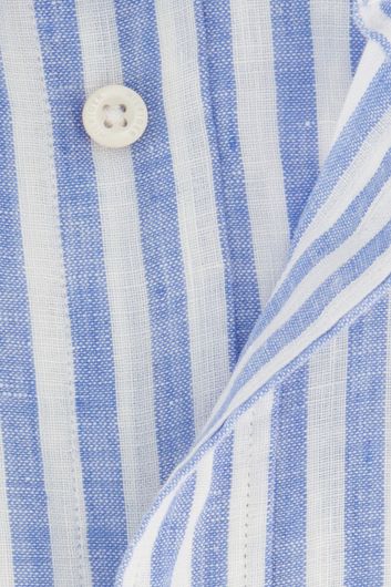 Tommy Hilfiger linnen overhemd normale fit blauw gestreept
