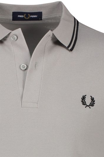 Fred Perry polo normale fit grijs effen katoen