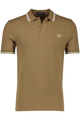 Fred Perry Fred Perry poloshirt korte mouw normale fit bruin effen katoen