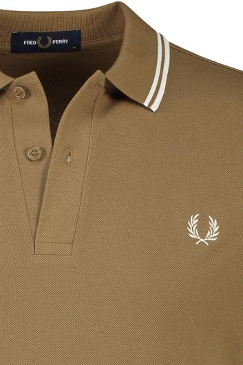Fred Perry polo normale fit bruin effen 100% katoen