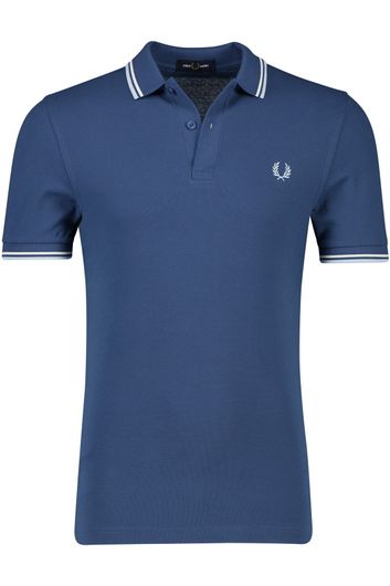Fred Perry polo effen blauw katoen normale fit
