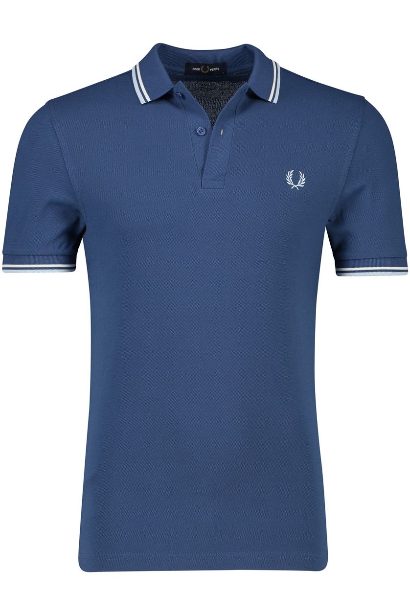 Katoenen Fred Perry polo effen blauw normale fit