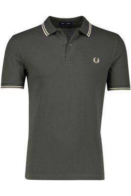 Fred Perry Fred Perry polo normale fit donkergroen effen met details katoen
