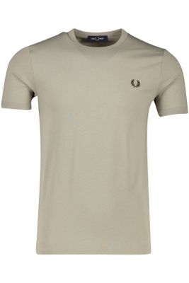 Fred Perry Fred Perry t-shirt grijs effen met logo ronde hals