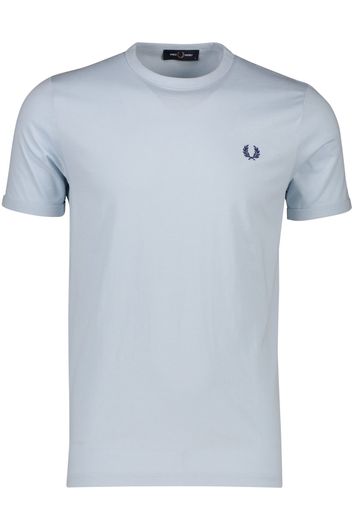 Fred Perry t-shirt lichtblauw met donkerblauw logo