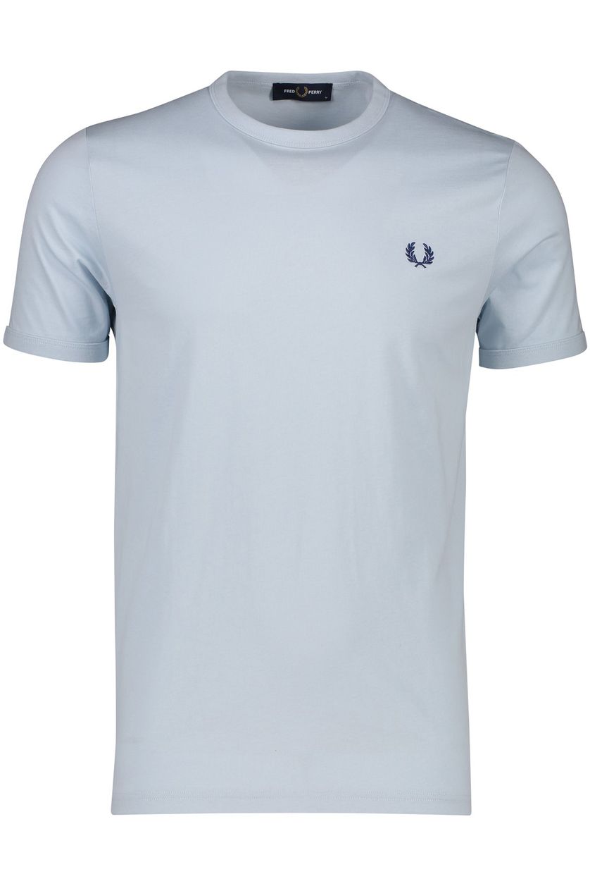 Fred Perry t-shirt lichtblauw met donkerblauw logo