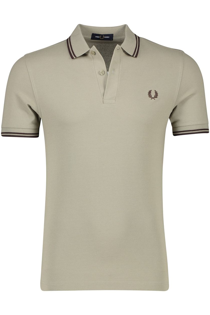 Katoenen Fred Perry polo effen bruin normale fit