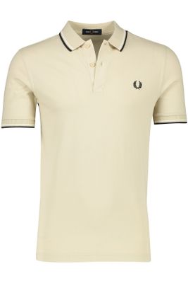 Fred Perry Fred Perry poloshirt korte mouw normale fit beige effen katoen