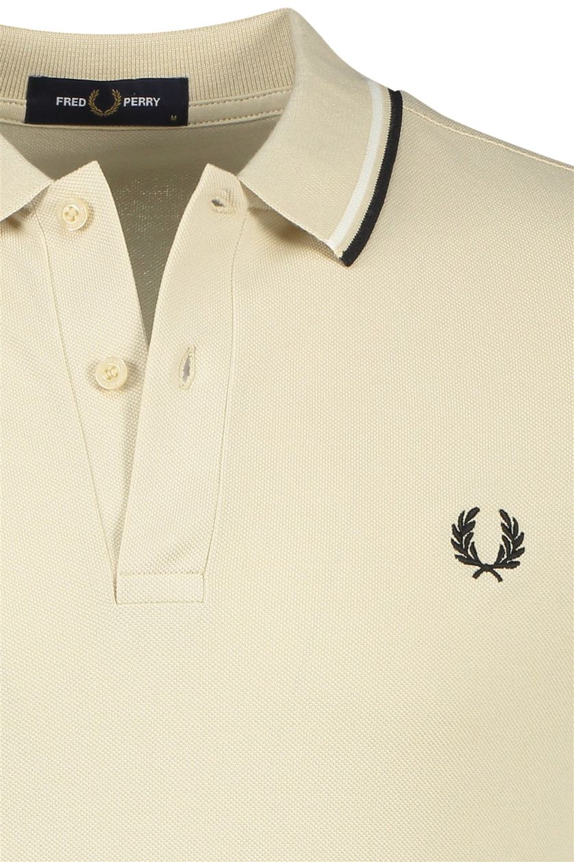 Fred Perry polo normale fit beige effen 100% katoen