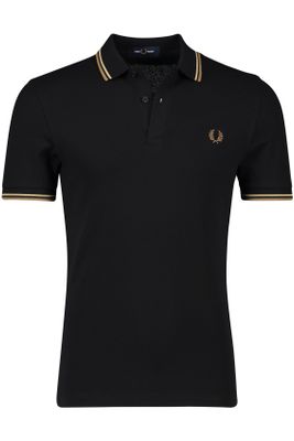 Fred Perry Fred Perry polo effen zwart katoen normale fit