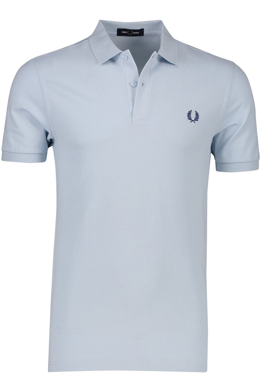 Fred Perry polo normale fit 2 knoops lichtblauw effen katoen