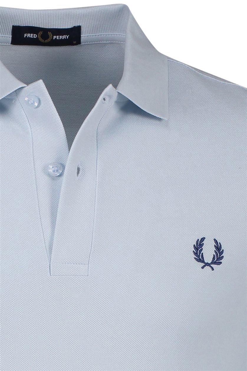 Fred Perry polo normale fit 2 knoops lichtblauw effen katoen