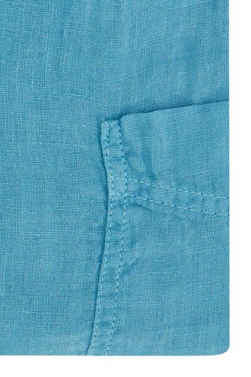 Hugo Boss linnen overhemd regular fit blauw