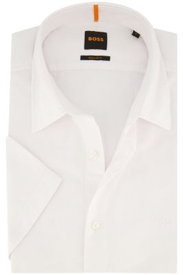 Hugo Boss Boss overhemd korte mouw normale fit wit effen katoen