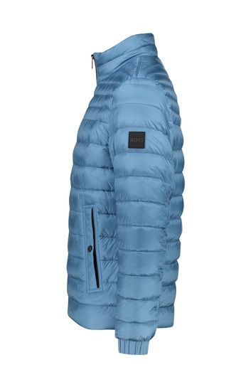 Hugo Boss zomerjas lichtblauw effen rits + knoop normale fit 