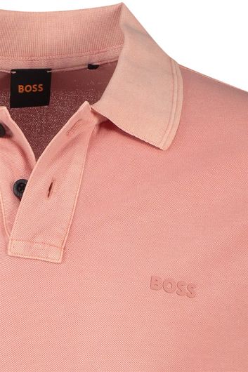 Hugo Boss prime polo regular fit roze katoen 2-knoops