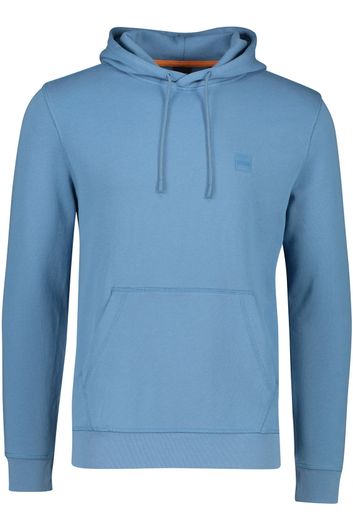 Hugo Boss Hoodie hoodie blauw effen katoen