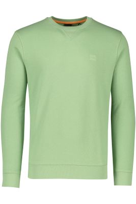Hugo Boss Hugo Boss sweater ronde hals groen effen katoen