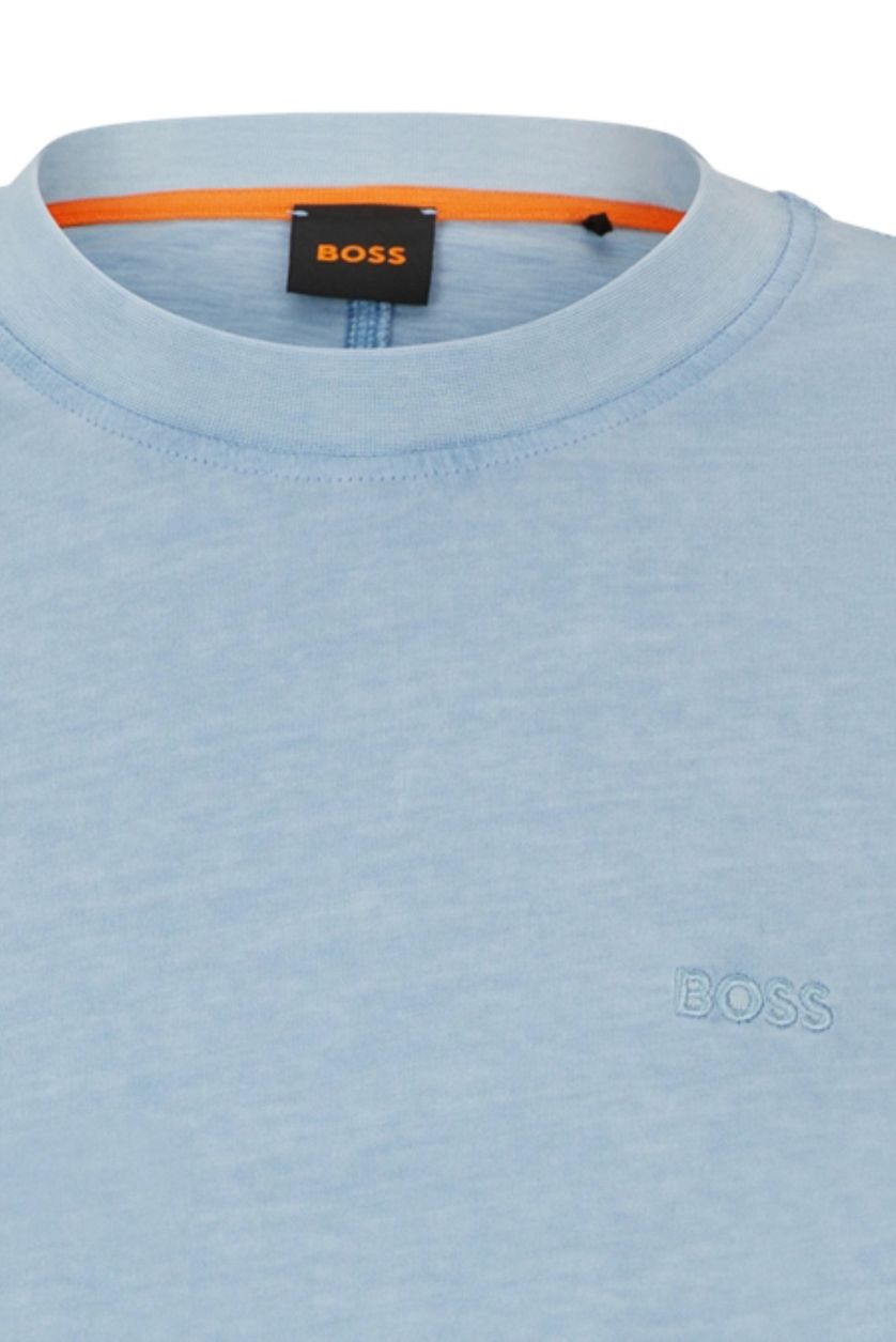 katoenen Boss orange t-shirt lichtblauw relaxed fit