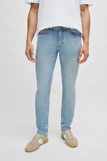 Hugo Boss jeans blauw effen katoen