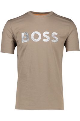 Hugo Boss Boss Orange normale fit t-shirt bruin korte mouw Bossocean