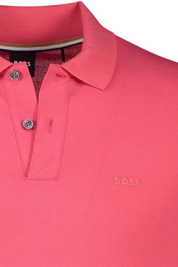 Hugo Boss polo Pallas normale fit roze katoen 2-knoops