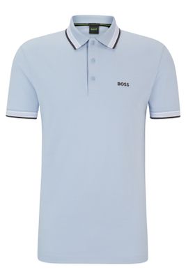 Hugo Boss Poloshirt Hugo Boss Paddy normale fit lichtblauw effen katoen