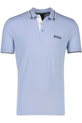Hugo Boss Hugo Boss regular fit polo blauw katoen 3-knoops stretch paddy