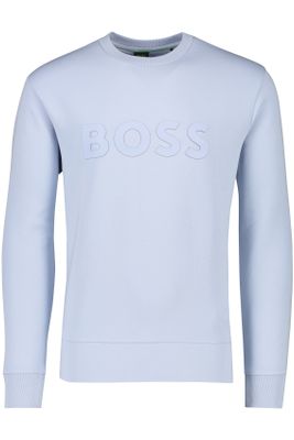 Hugo Boss Boss Green sweater Salbo ronde hals lichtblauw katoen