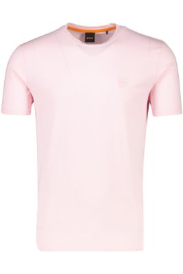 Hugo Boss Hugo Boss T-shirt roze effen normale fit katoen