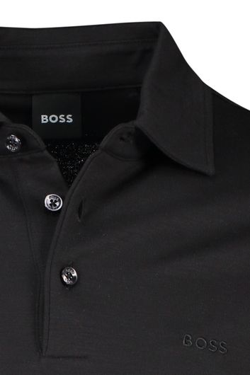 Hugo Boss polo normale fit zwart effen 