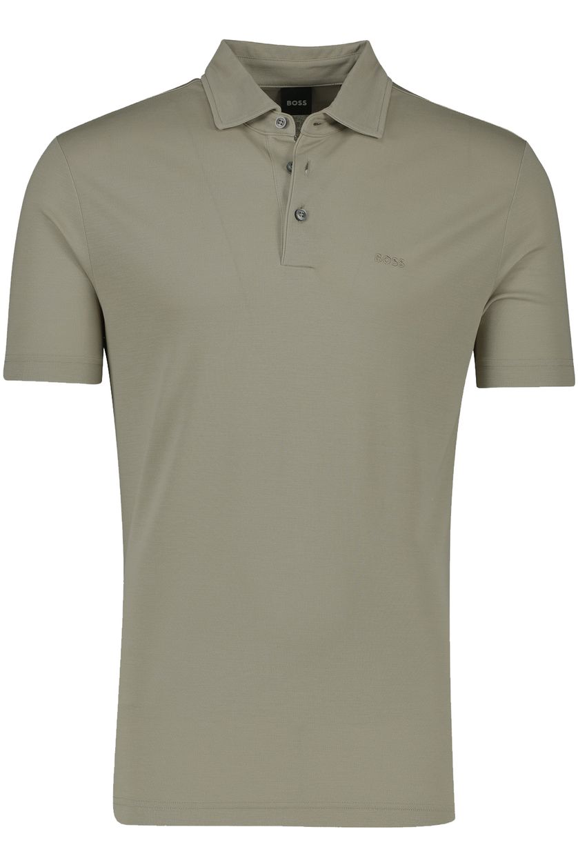 Hugo Boss Press 55 polo 3-knoops normale fit lichtbruin
