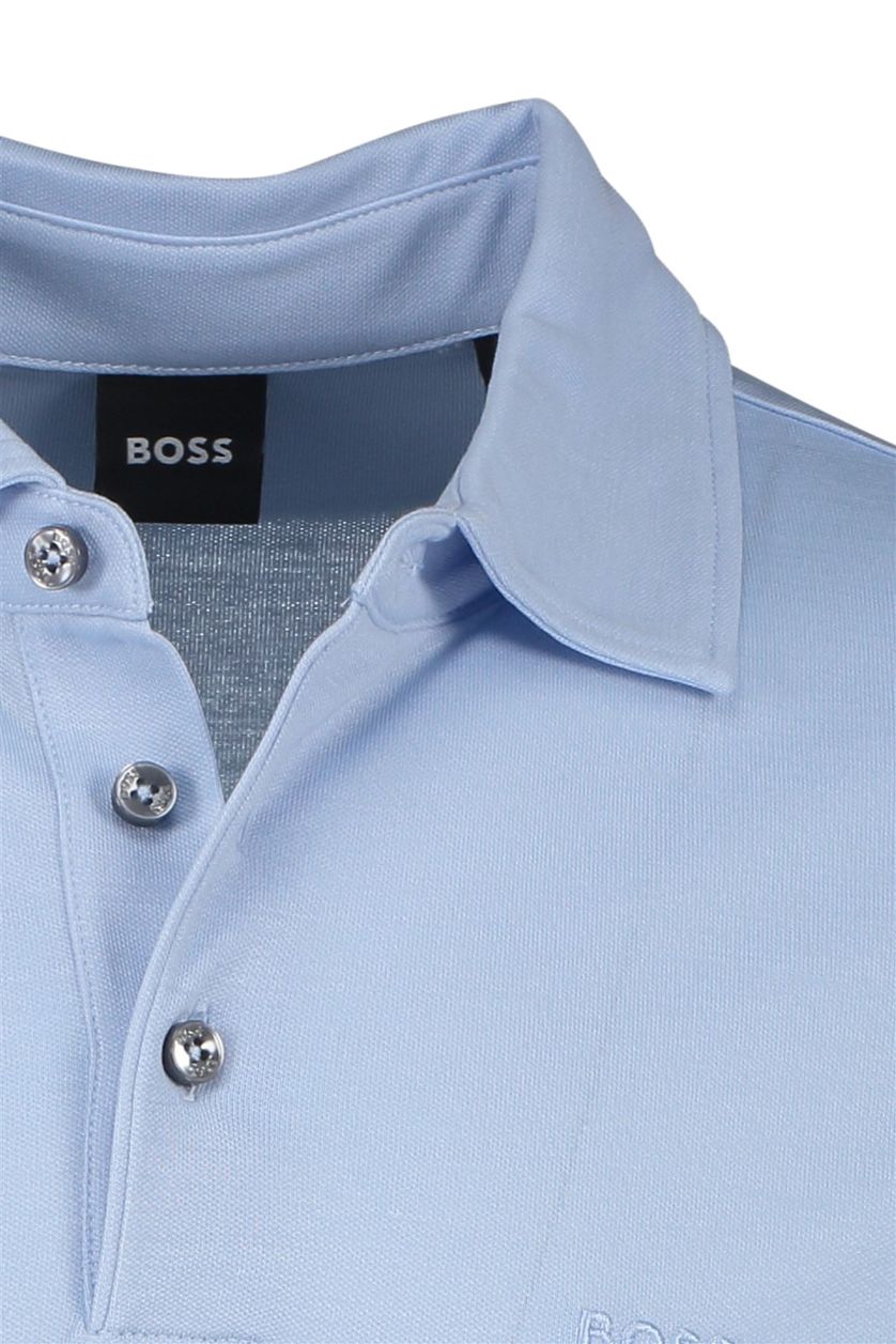 Hugo Boss Press 55 polo normale fit lichtblauw 3-knoops