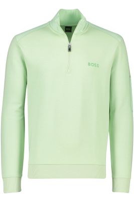 Hugo Boss Hugo Boss half zip sweater groen katoen sweat 1