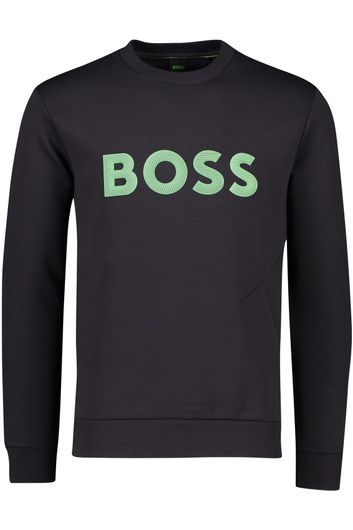 Katoenen Hugo Boss sweater Salbo ronde hals zwart 