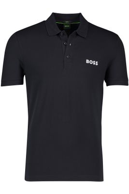 Hugo Boss Hugo Boss paule polo slim fit zwart katoen 3-knoops