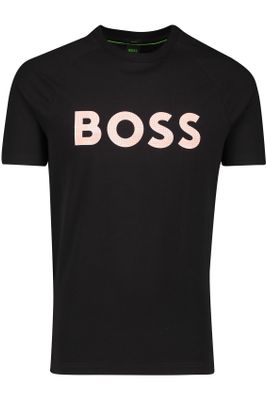 Hugo Boss Boss Green t-shirt effen zwart katoen normale fit