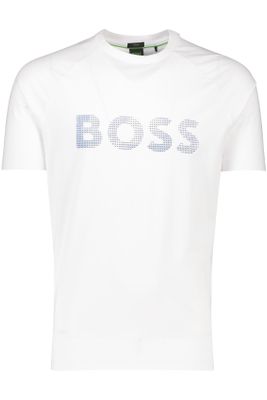 Hugo Boss Katoenen Boss Green t-shirt effen wit normale fit
