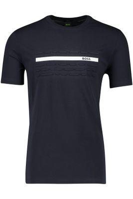 Hugo Boss Hugo Boss T-shirt zwart effen katoen met textuur
