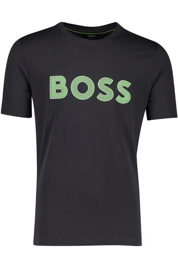 Hugo Boss T-shirt zwart met Boss opdruk katoen