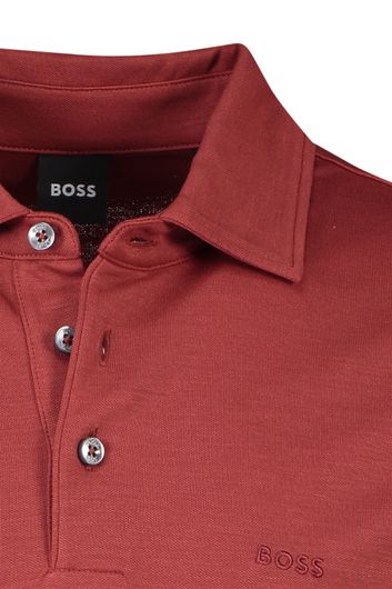 Boss Black polo effen rood normale fit