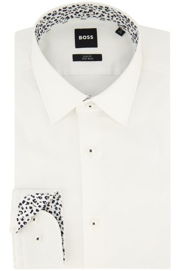 Hugo Boss overhemd mouwlengte 7 slim fit wit effen katoen