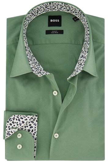Hugo Boss overhemd katoen groen slim fit