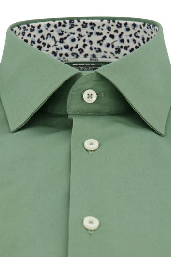 Hugo Boss business overhemd slim fit groen effen katoen
