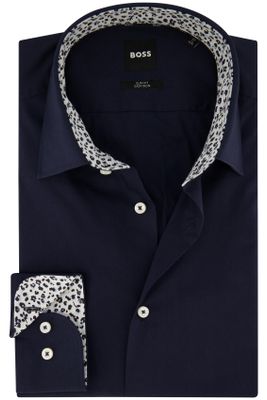 Hugo Boss Hugo Boss business overhemd slim fit donkerblauw effen katoen easy iron