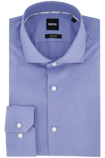 Boss overhemd blauw easy iron regular fit