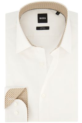 Hugo Boss Hugo Boss witte overhemd slim fit katoen mouwlengte 7 