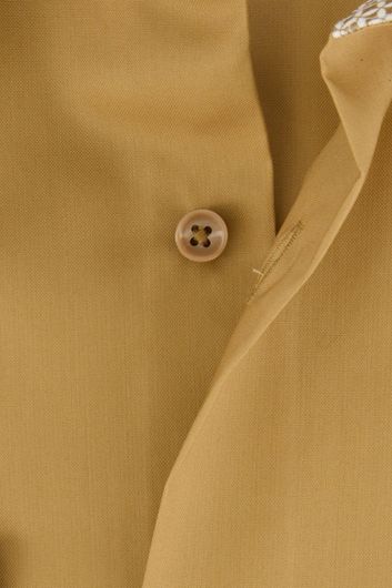 Hugo Boss overhemd mouwlengte 7 slim fit bruin effen katoen